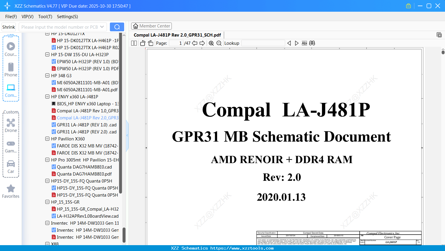 Laptop HP Compal LA-J481P Rev 2.0_GPR31_SCH